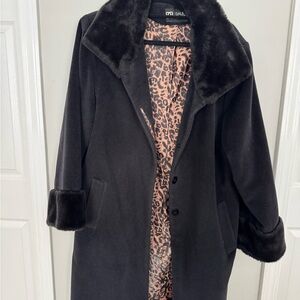 Women's Black Faux Fur Coat